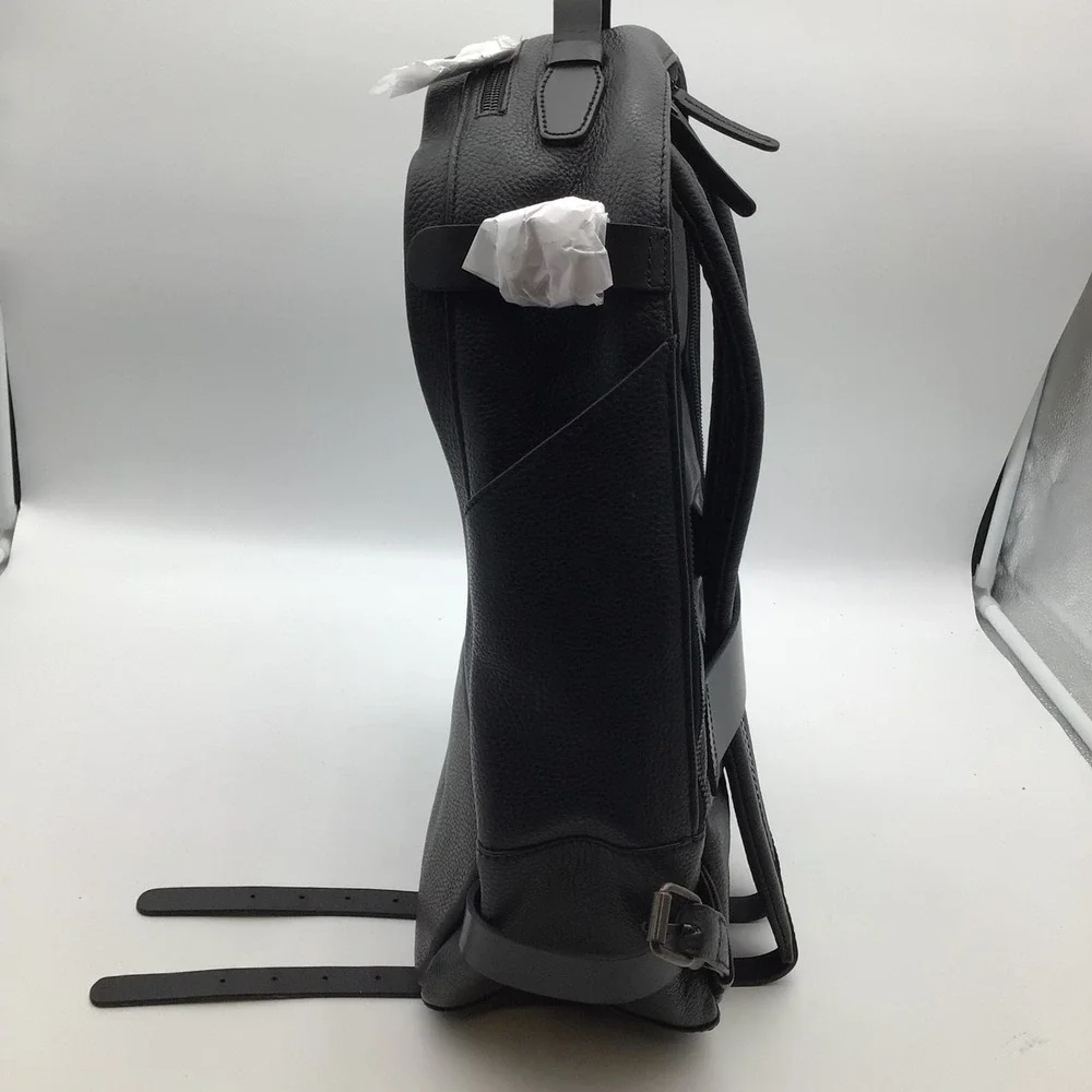 Outback Black Leather Backpack Veeam Adjustable Straps Travel‎ Work School NWT